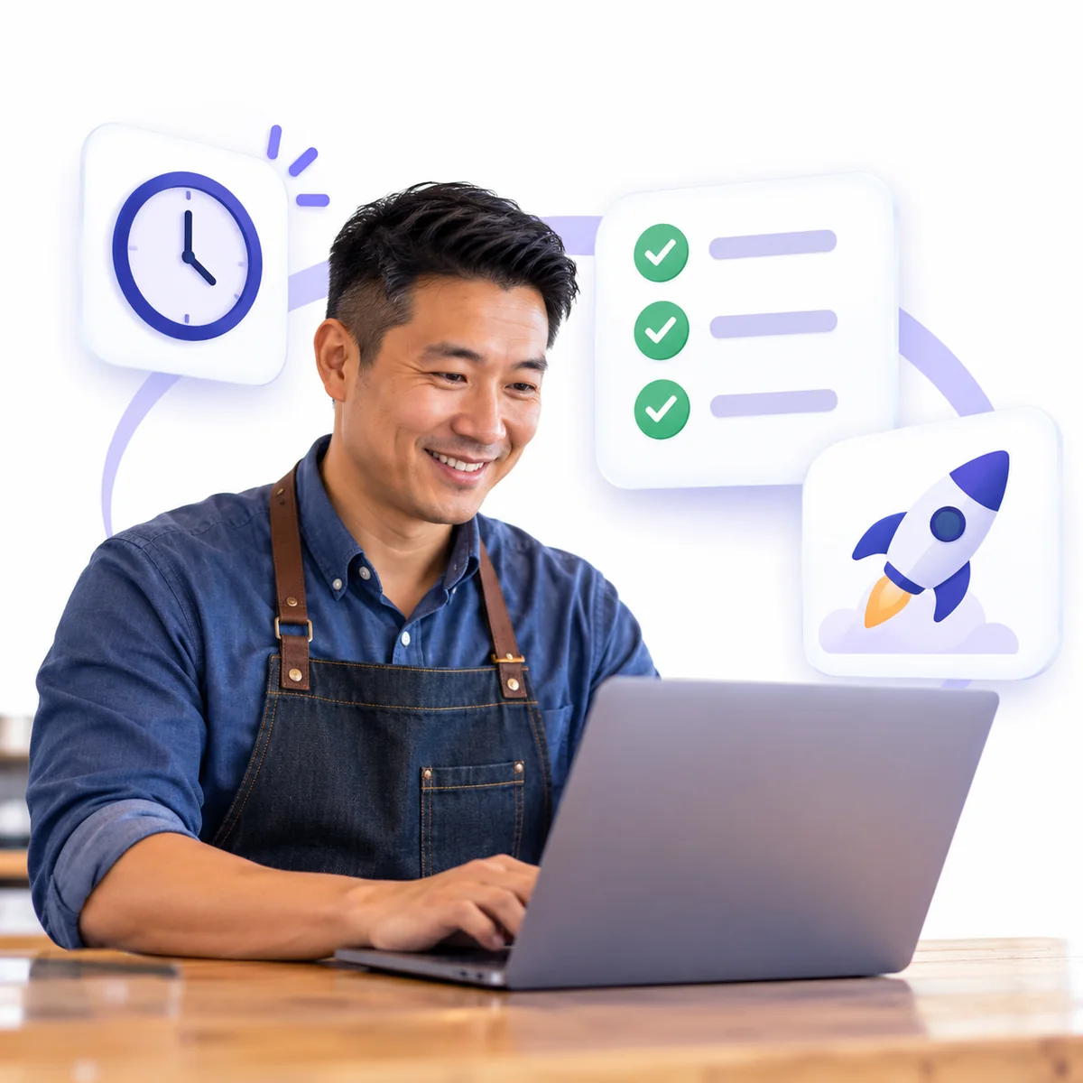 Business owner setting up Flento in minutes